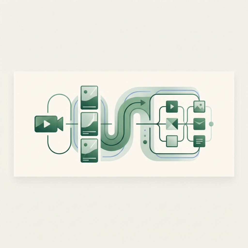 Nevort workflow pipeline from long video input to clipping, captions, and publishing